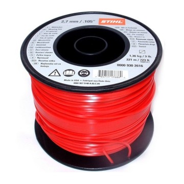 Жилка (триммерный корд) STIHL 2,7 мм х 208 м квадратная (00009302616)