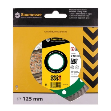 Круг алмазный отрезной Turbo 125x2,2x8x22,23 Baumesser Stein PRO