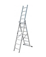 Лестница двусторонняя алюминиевая ELKOP VHR Trend, 3 секции, 7 ступ., 1,9-4 м (37491)