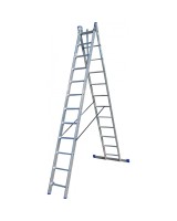 Лестница двусторонняя алюминиевая ELKOP VHR Trend, 2 секции, 12 ступ., 3,2-5,2 м (37495)