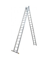 Драбина двостороння алюмінієва ELKOP VHR Profi, 2 секції, 18 сход., 4,7-8,4 м (37497)