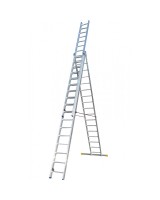 Лестница двусторонняя алюминиевая ELKOP VHR Profi, 3 секции, 17 ступ., 4,6-11,4 м (38305)