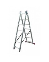 Лестница двусторонняя алюминиевая KRAUSE Corda, 3 секции, 7 ступ., 1,9-4,2 м (030375)