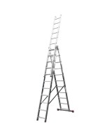 Лестница двусторонняя алюминиевая KRAUSE Corda, 3 секции, 11 ступ., 3,1-6,4 м (030429)