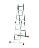 Лестница-трансформер шарнирная, алюминиевая KRAUSE MultiMatic, 4 секции, 3 ступ., 0,9-3,5 м, без платформи (120632)