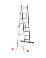 Драбина-трансформер шарнірна, алюмінієва KRAUSE MultiMatic, 4 секції, 4 сход., 1,3-4,7 м, без платформи (120649)