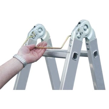 Драбина-трансформер шарнірна, алюмінієва KRAUSE MultiMatic, 4 секції, 4 сход., 1,3-4,7 м, без платформи (120649)