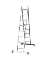 Лестница-трансформер шарнирная, алюминиевая KRAUSE MultiMatic, 2 секции - 5 ступ., 2 секции - 4 ступ., 1,5-6,2 м, без платформи (120700)