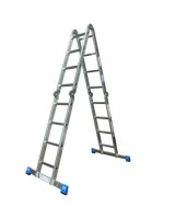 Лестница-трансформер шарнирная, алюминиевая KRAUSE Stabilo, 4 секции, 4 ступ., 1-4,4 м (123527)