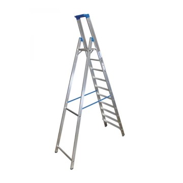 Стремянка односторонняя алюминиевая KRAUSE Stabilo, 1 секция, 10 ступ., 3 м (124562)