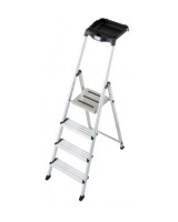 Стремянка односторонняя алюминиевая KRAUSE Solidy, 1 секция, 4 ступ., 1,5 м (126221)