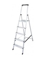 Стремянка односторонняя алюминиевая KRAUSE Solidy, 1 секция, 5 ступ., 1,6 м (126238)