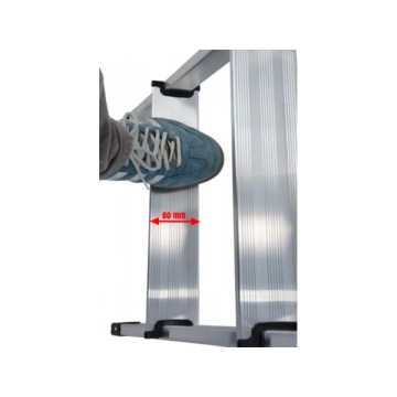 Стремянка односторонняя алюминиевая KRAUSE Solidy, 1 секция, 7 ступ., 2,2 м (126252)