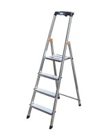 Стремянка односторонняя алюминиевая KRAUSE Safety, 1 секция, 4 ступ., 1,6 м (126320)