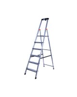 Стремянка односторонняя алюминиевая KRAUSE Safety, 1 секция, 6 ступ., 2,1 м (126344)