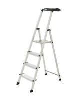 Стремянка односторонняя алюминиевая KRAUSE MultiGrip, 1 секция, 4 ступ., 1,6 м (126528)