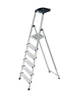 Стремянка односторонняя алюминиевая KRAUSE MultiGrip, 1 секция, 6 ступ., 2 м (126542)