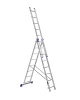 Лестница двусторонняя алюминиевая STARK SVHR, 3 секции, 8 ступ., 3,6-5 м (525380503)