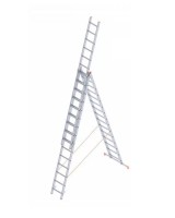 Лестница двусторонняя алюминиевая Vulkan 7315, 3 секции, 15 ступ., 4,0-10,5 м (39270)