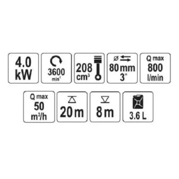 Бензиновая мотопомпа YATO YT-85402