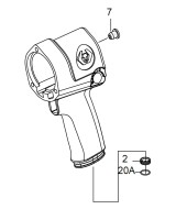 Корпус гайковерта KING TONY 33411-050 (включно з 7,2.,20A) (33411-B01)