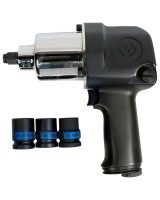 Пневматичний гайковерт KING TONY 1/2" 881 Нм, в комплекті 3 торцеві головки (P33411-050B)