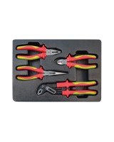 Набор инструментов KING TONY 9-40604GP, 4 од. в ложементе (кусачки, щипцы, пассатижи с изол. ручками)