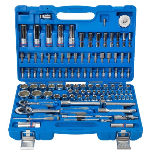 Набір інструментів універсальний KING TONY 7511MR, 110 од. 1/4"+1/2"