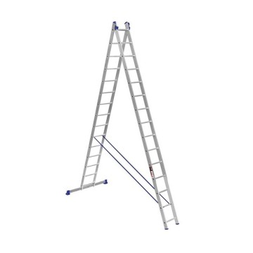 Лестница двусторонняя алюминиевая STARK SVHR, 2 секции, 10 ступ., 2,8-4,7 м (525210405)