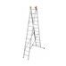 Лестница двусторонняя алюминиевая KRAUSE Tribilo, 3 секции, 14 ступ., 4,1-10,2 м (129727)