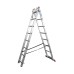 Лестница двусторонняя алюминиевая KRAUSE Corda, 3 секции, 8 ступ., 2,2-4,5 м (030382)
