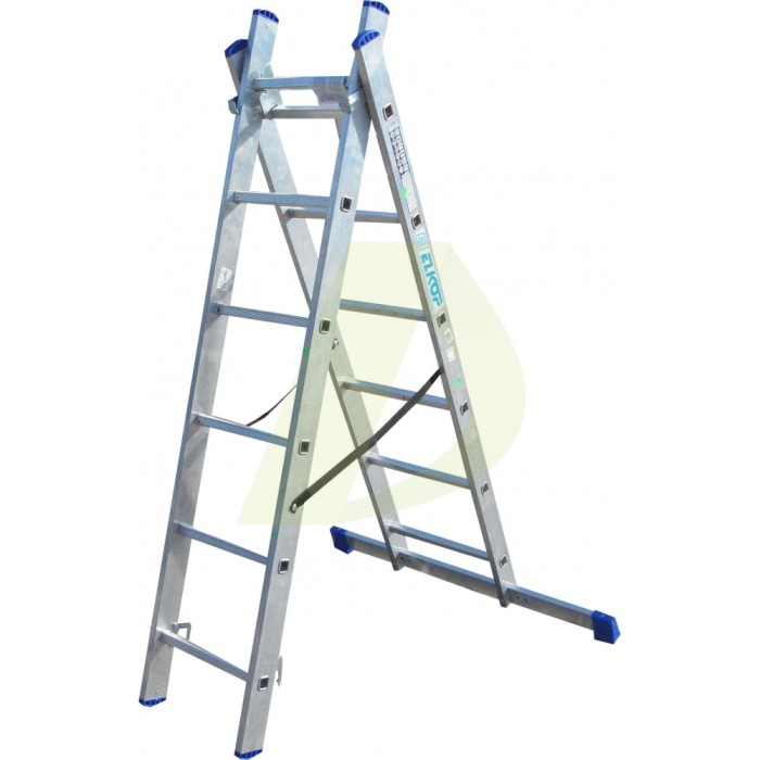 Драбина двостороння алюмінієва ELKOP VHR Hobby, 2 секції, 6 сход., 1,7-2,5 м (38235) Драбина двостороння алюмінієва ELKOP VHR Hobby, 2 секції, 6 сход., 1,7-2,5 м (38235)