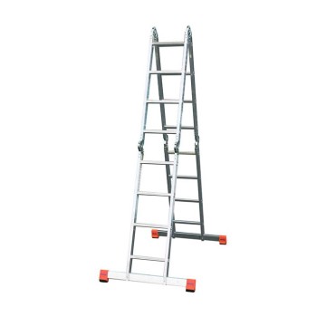 Лестница-трансформер шарнирная, алюминиевая KRAUSE MultiMatic, 4 секции, 4 ступ., 1,3-4,7 м, без платформи (120649)