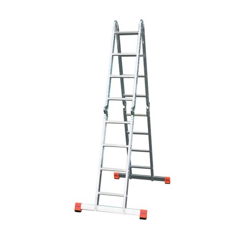 Лестница-трансформер шарнирная, алюминиевая KRAUSE MultiMatic, 4 секции, 4 ступ., 1,3-4,7 м, без платформи (120649)