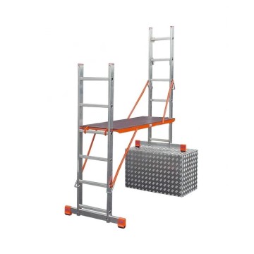 Помост алюминиевый KRAUSE VarioTop, 2 секции, 6 ступ., 2,7-4,5 м (121370)