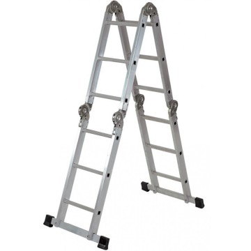 Лестница-трансформер алюминиевая ELKOP M AL с платформой, 4 секции, 3 ступ., 0,9-3,3 м (38058)