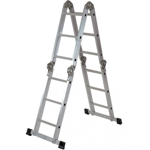 Лестница-трансформер алюминиевая ELKOP M AL с платформой, 4 секции, 3 ступ., 0,9-3,3 м (38058)