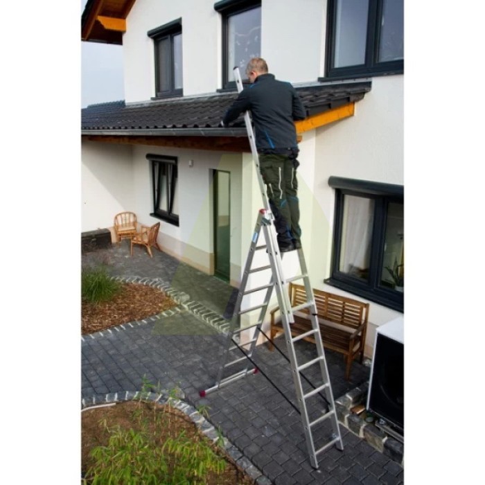 Лестница двусторонняя алюминиевая KRAUSE Corda, 3 секции, 9 ступ., 2,5-5,3 м (030399) Лестница двусторонняя алюминиевая KRAUSE Corda, 3 секции, 9 ступ., 2,5-5,3 м (030399)