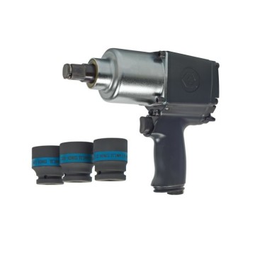 Пневматический гайковерт KING TONY 3/4" 1085 Нм, в комплекте 3 торцевые головки (P33621-075B)