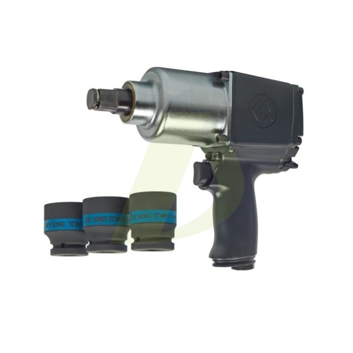 Пневматичний гайковерт KING TONY 3/4" 1085 Нм, в комплекті 3 торцеві головки (P33621-075B) Пневматичний гайковерт KING TONY 3/4" 1085 Нм, в комплекті 3 торцеві головки (P33621-075B)