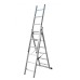 Лестница двусторонняя алюминиевая ELKOP VHR Trend, 3 секции, 6 ступ., 1,6-3,2 м (37490)