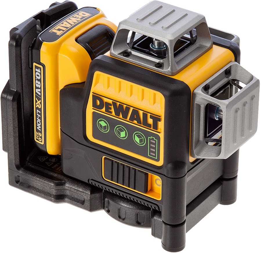 Зелений 3x360 лазерний нівелір DeWALT DCE089D1G для складного внутрішнього монтажу